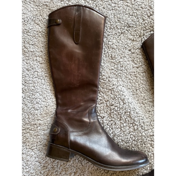 Genuine Italian Leather 39 Tall Brown Riding Boots - Picture 5 of 9